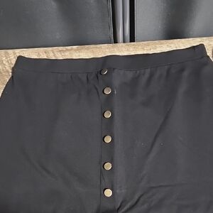 Black Button-Front Skirt
